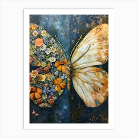 Butterfly With Flowers 5 Art Print