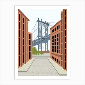 Manhattan Bridge, DUMBO, Downtown Brooklyn, NYC Art Print