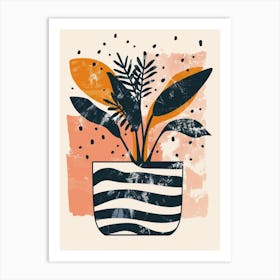 Zebra Plant Minimalist Illustration 3 Art Print