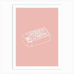 Perfect Match Matchbox Illustration Kitchen Love Pink Art Print