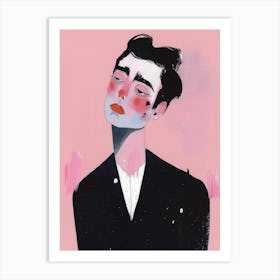 Man With Eyes Closed Art Print