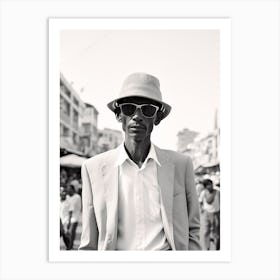 Phnom Penh, Cambodia, Black And White Old Photo 2 Art Print