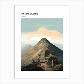 Haiku Stairs Hawaii 2 Hiking Trail Landscape Poster Art Print