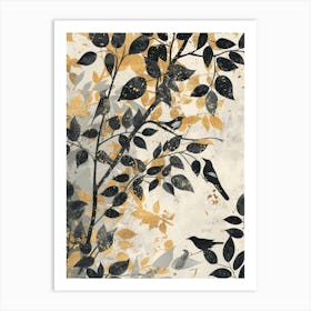 Birds On A Branch Canvas Print Art Print