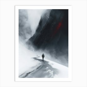 Man Walking In The Snow 1 Art Print