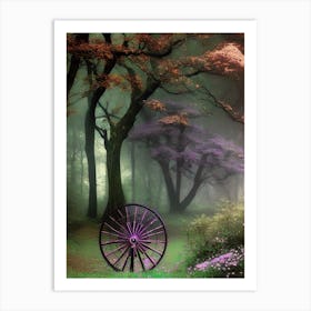 Purple Wheel In The Forest Art Print