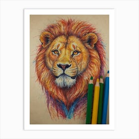 Lion Drawing 4 Art Print