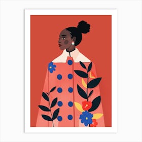 Illustration Of African Woman Art Print