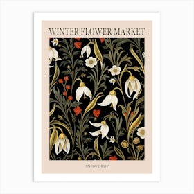 Snowdrop 1 Winter Flower Market Poster Art Print