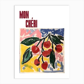 Mon Cheri Poster Summer Cherries Painting Matisse Style 1 Art Print