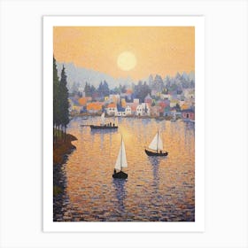 Gig Harbor Washington Retro Pop Art 10 Art Print