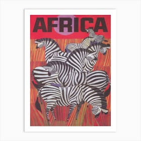 Africa Zebras Vintage Travel Poster Art Print