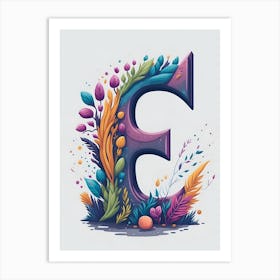 Colorful Letter E Illustration 37 Art Print