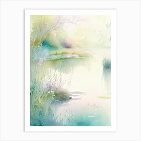Pond Waterscape Gouache 1 Art Print