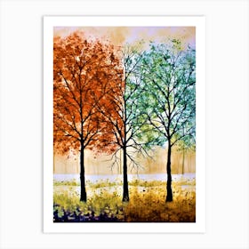 Artistic Arboreal - Autumn Trees Art Print