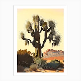 Herbert S Joshua Tree Vintage Botanical Line Drawing  (4) Art Print