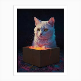 Cat In A Box 3 Art Print