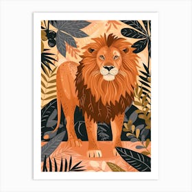 African Lion Symbolic Imagery Illustration 2 Art Print