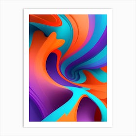 Abstract Colorful Waves Vertical Composition 22 Art Print