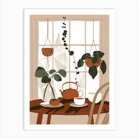 Table With Potted Plants Art Print