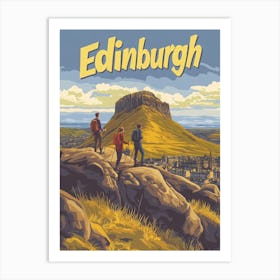 Aihrgdesign A Retro Travel Poster For Edinburgh Featuring Art 41336ee3 E10d 447b 8404 E297fb69679e 0 Art Print