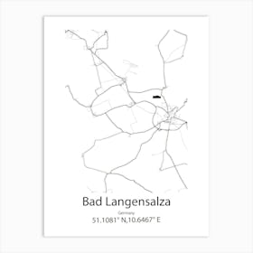 Bad Langensalza,Germany Minimalist Map Art Print