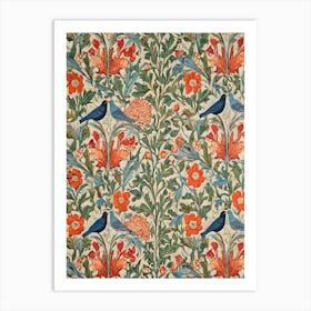 William Morris, Patterned Birds And Flowers 1 Art Print