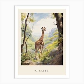 Beatrix Potter Inspired  Animal Watercolour Giraffe 1 Art Print