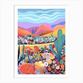 Colourful Desert Illustration 8 Art Print