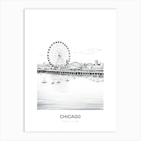 Navy Pier, Chicago B&W Poster Art Print