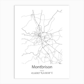 Montbrison,France Minimalist Map Art Print