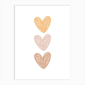 Three Hearts Kids and Nursery Art Print