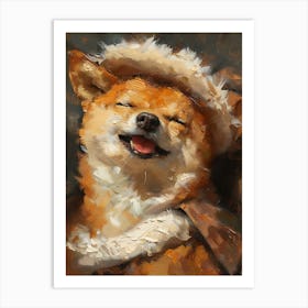 Oil Painting Smiling Shiba Inu 11 Art Print