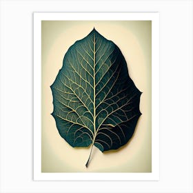 Quaking Aspen Leaf Vintage Botanical 1 Art Print