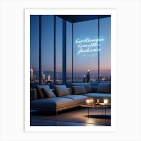 A Beautifully Calligraphed Sign Expressing Gratitude Hovering Gracefully Under Soft Led Lights Pla Art Print