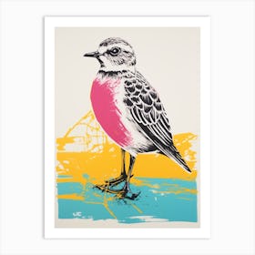 Andy Warhol Style Bird Grey Plover 2 Art Print