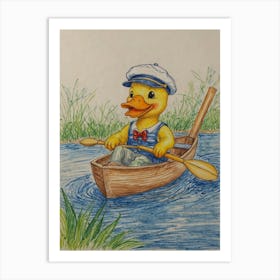 Duck In A Boat 8 Art Print