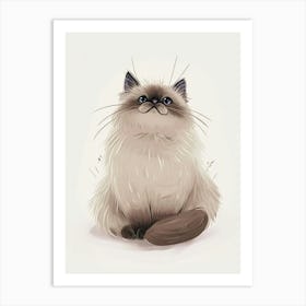 Himalayan Cat Clipart Illustration 2 Art Print