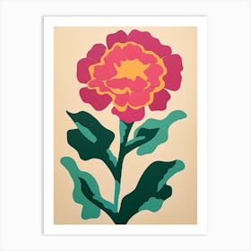 Cut Out Style Flower Art Carnation 2 Art Print