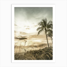 Bonita Beach Bright Vintage Sunset Art Print