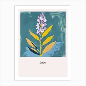 Lilac 3 Square Flower Illustration Poster Art Print