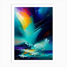 Storm At Sea Water Waterscape Bright Abstract 1 Art Print