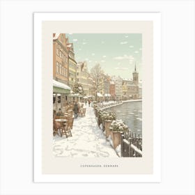 Vintage Winter Poster Copenhagen Denmark 3 Art Print