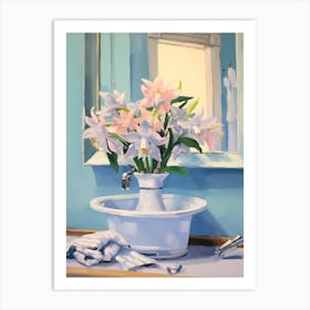 A Vase With Columbine, Flower Bouquet 1 Art Print