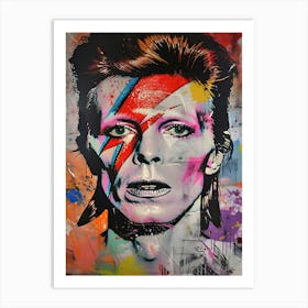 David Bowie pop art graffiti Art Print