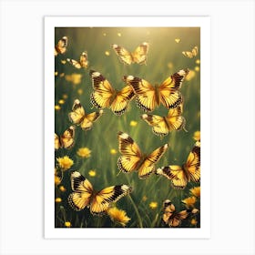 Butterflies In The Meadow 5 Art Print