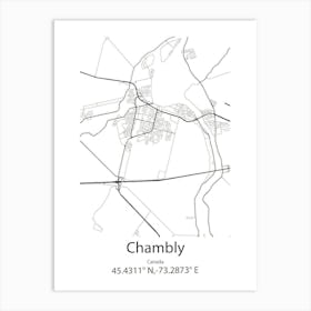 Chambly,Canada Minimalist Map Art Print