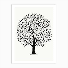 Sycamore Tree Simple Geometric Nature Stencil 2 Art Print