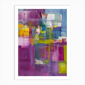 Abstract Painting, Purple And Yellow Art Print