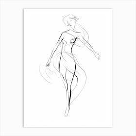 Line Art Woman Body 27 Art Print